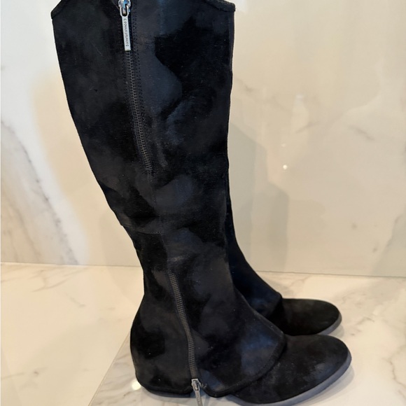 Black Suede Donald Pliner boots High Boots - Picture 4 of 5